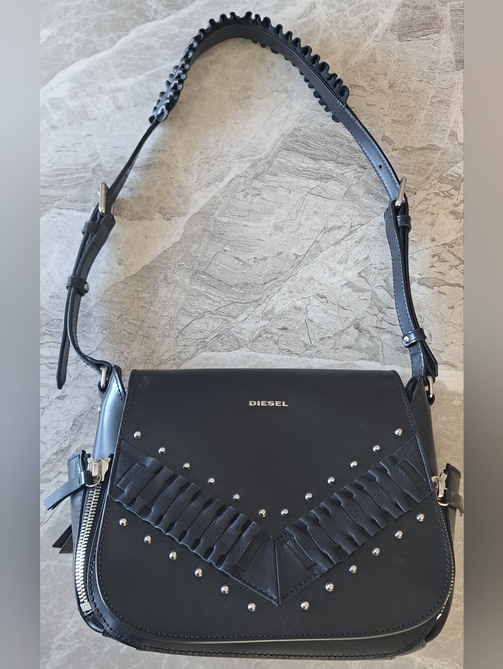 BRAND NEW! RARE! Diesel Genuine Leather Shoulder Bag + BONUS Leather Gloves
